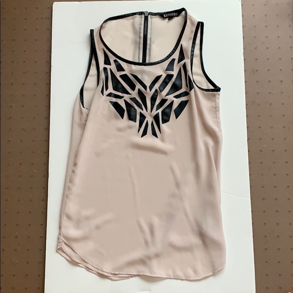 NWOT Express tank top with faux leather detail